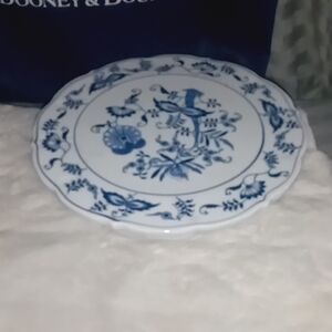 Blue and White Porcelain Raised Cake Serving Piece